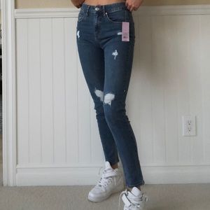 denim jeans with small rips!